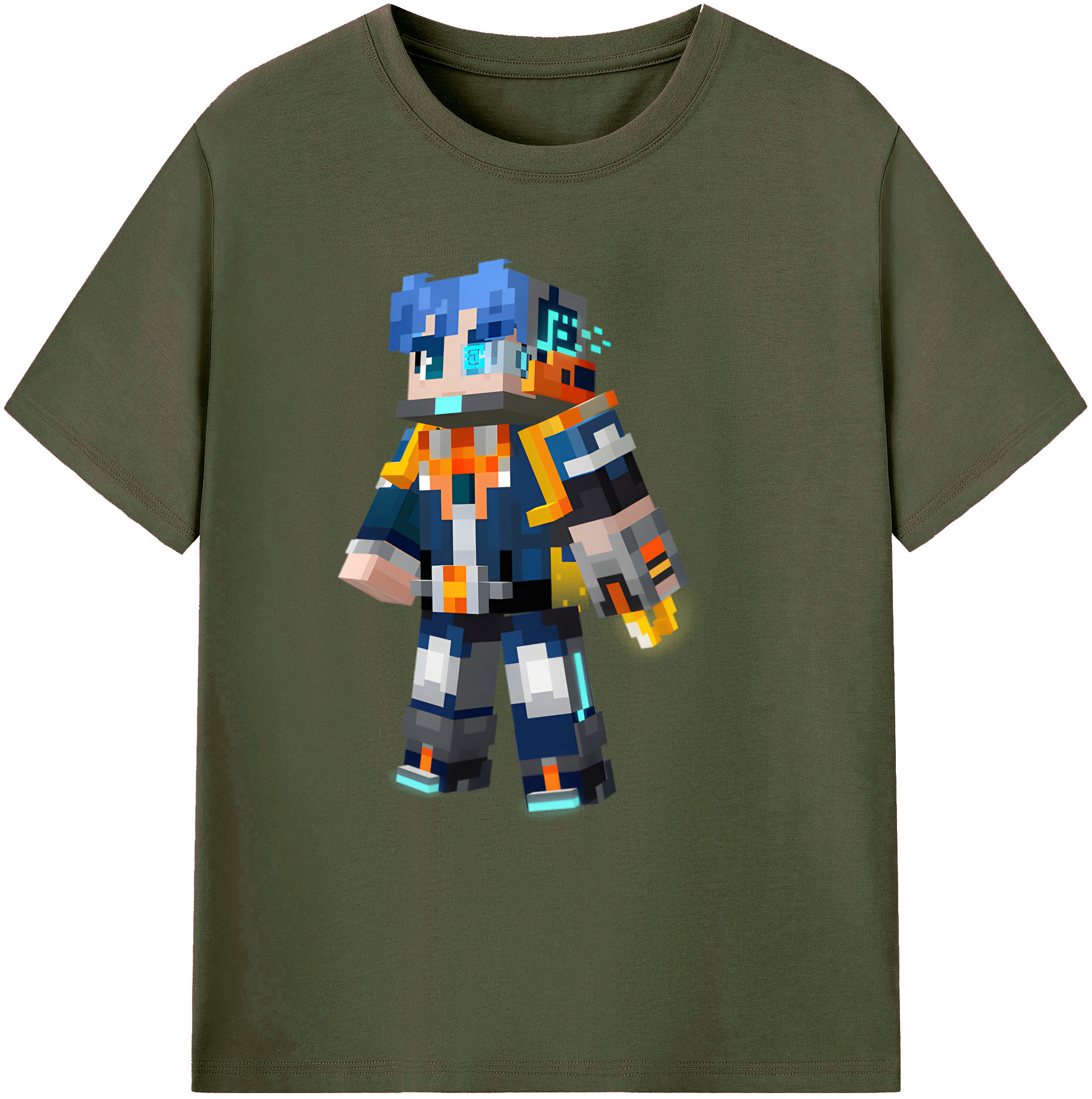 （画像用） マインクラフト ブロックの世界 Minecraft MC Block world 綿100％ メンズ半袖Tシャツ｜肌触りやわらか＆通気性